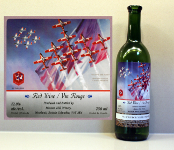 Snowbirds wine bottle label