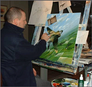 Rich Thistle at his easel