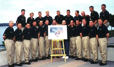 Summer 2000 - Rich with the 30th anniversary 2000 Team at an event in Barrie Ontario