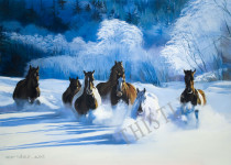 HORSES IN DEEP SNOW By Rich Thistle©